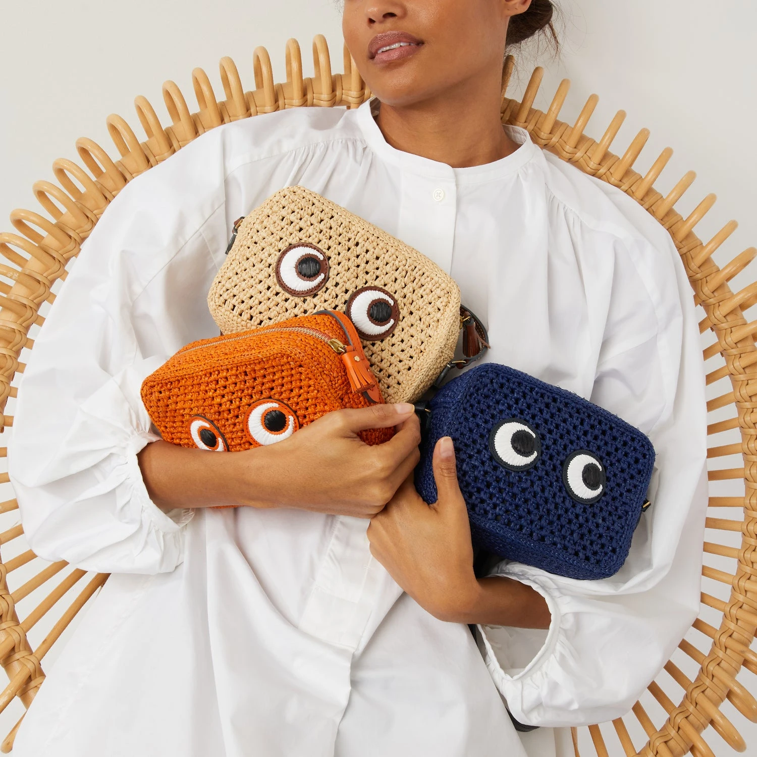 Anya Hindmarch Raffia Eyes Cross-body 4 Anya Hindmarch Raffia Eyes Cross-body - Image 2