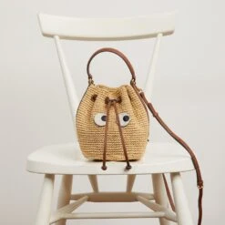 Anya Hindmarch Raffia Eyes Drawstring Cross-body 15 Anya Hindmarch Raffia Eyes Drawstring Cross-body -Fashion Bag Shop 23 11 28 Model Shoot1741copy