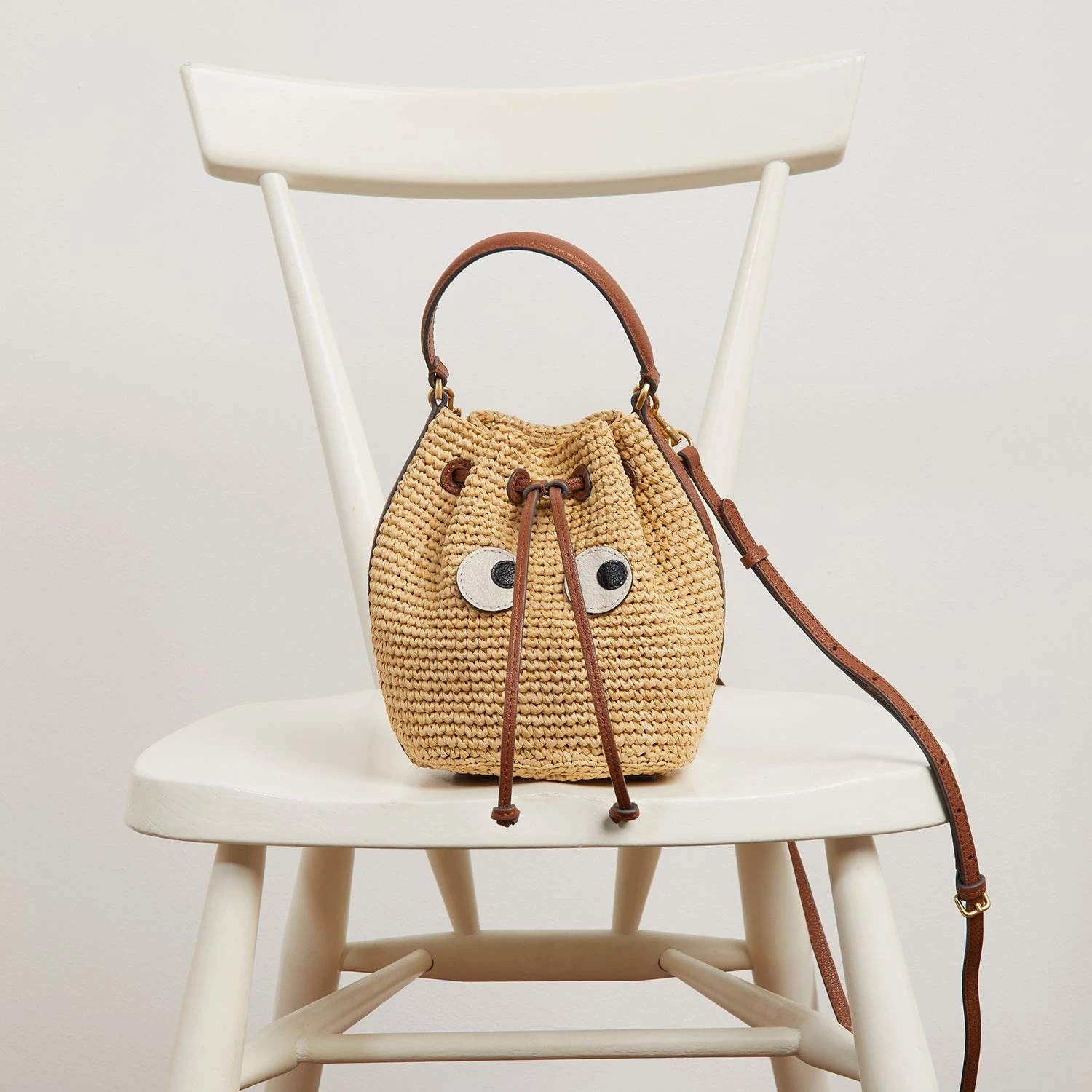 Anya Hindmarch Raffia Eyes Drawstring Cross-body 9 Anya Hindmarch Raffia Eyes Drawstring Cross-body - Image 7