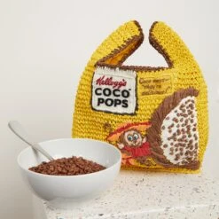 Anya Hindmarch Anya Brands Coco Pops Raffia Mini Tote -Fashion Bag Shop 23 11 28 Model Shoot1785copy