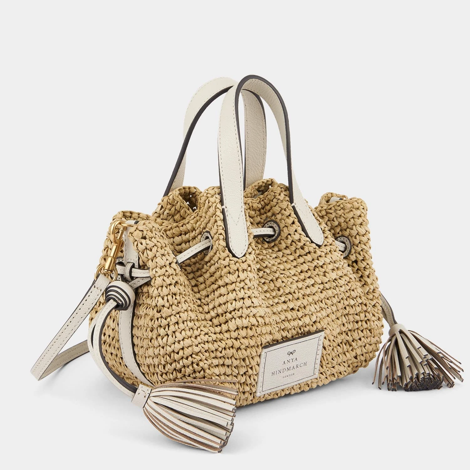 Anya Hindmarch Raffia Drawstring Small Tote 5 Anya Hindmarch Raffia Drawstring Small Tote - Image 3