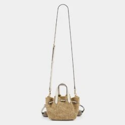 Anya Hindmarch Raffia Drawstring Small Tote 13 Anya Hindmarch Raffia Drawstring Small Tote -Fashion Bag Shop 5050925175500 BACK