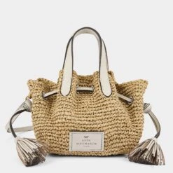 Anya Hindmarch Raffia Drawstring Small Tote