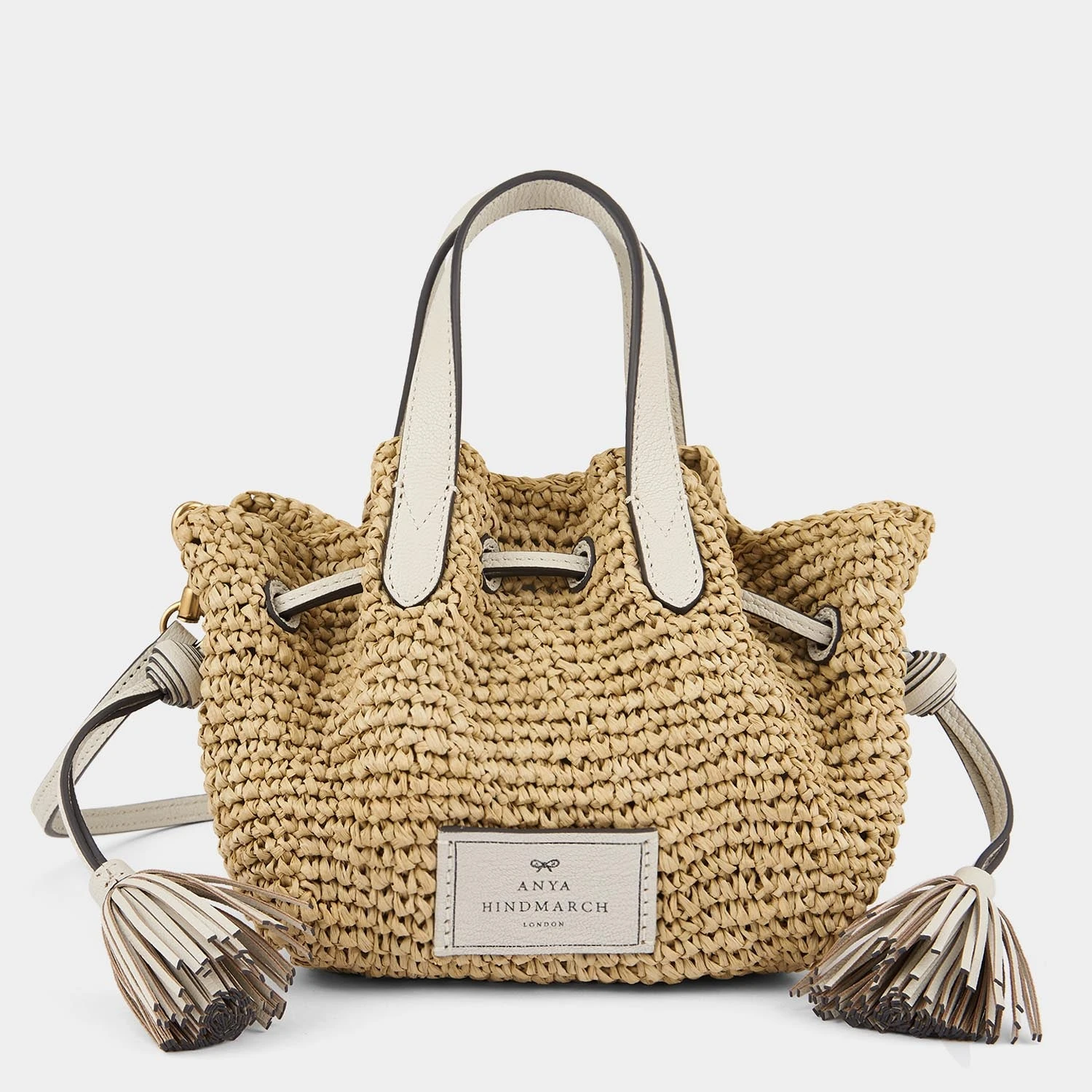 Anya Hindmarch Raffia Drawstring Small Tote 3 Anya Hindmarch Raffia Drawstring Small Tote