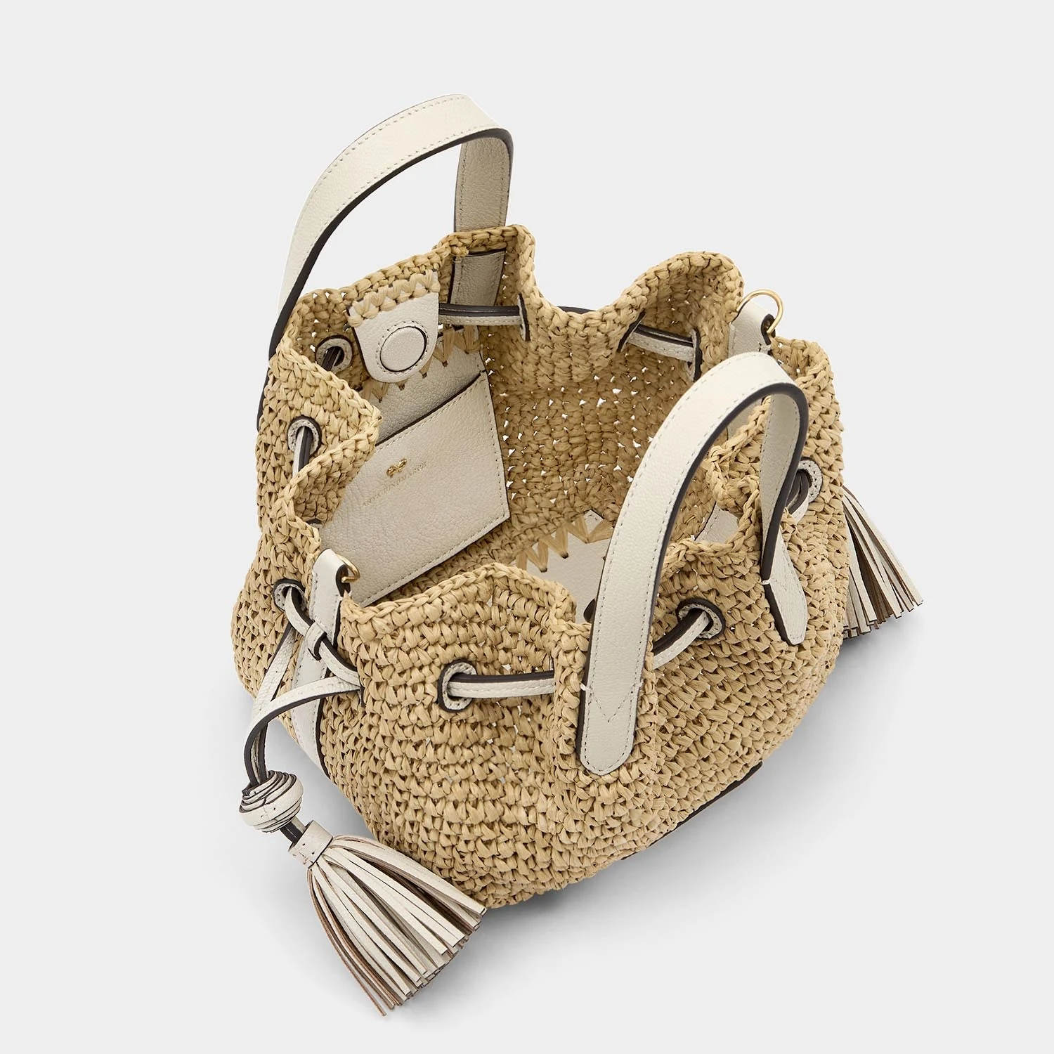 Anya Hindmarch Raffia Drawstring Small Tote 7 Anya Hindmarch Raffia Drawstring Small Tote - Image 5