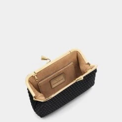 Anya Hindmarch Maud Woven Tassel Clutch -Fashion Bag Shop 5050925179324 INSIDE