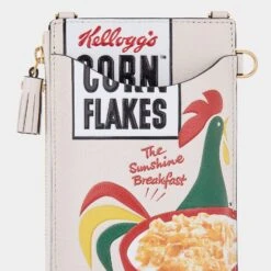 Anya Hindmarch Anya Brands Corn Flakes Zip Phone Pouch On Strap -Fashion Bag Shop 5050925179737 DETAIL FRONT