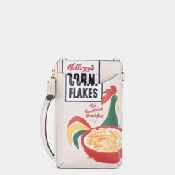 Anya Hindmarch Anya Brands Corn Flakes Zip Phone Pouch On Strap