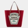 Anya Hindmarch Anya Brands Heinz Ketchup Felt Tote -Fashion Bag Shop 5050925182553 FRONT