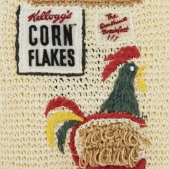 Anya Hindmarch Anya Brands Corn Flakes Raffia Mini Tote -Fashion Bag Shop 5050925190251 DETAIL