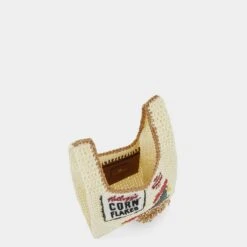 Anya Hindmarch Anya Brands Corn Flakes Raffia Mini Tote -Fashion Bag Shop 5050925190251 INSIDE