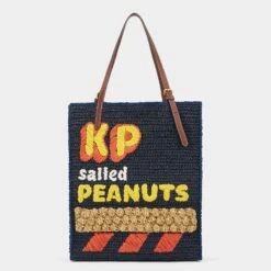 Anya Hindmarch Anya Brands KP Peanuts Raffia Tote