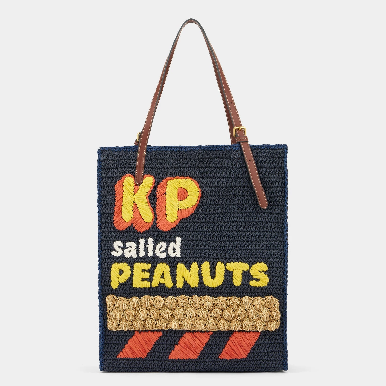 Anya Hindmarch Anya Brands KP Peanuts Raffia Tote 3 Anya Hindmarch Anya Brands KP Peanuts Raffia Tote
