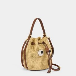 Anya Hindmarch Raffia Eyes Drawstring Cross-body 11 Anya Hindmarch Raffia Eyes Drawstring Cross-body -Fashion Bag Shop 5050925190749 ANGLE