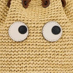 Anya Hindmarch Raffia Eyes Drawstring Cross-body 14 Anya Hindmarch Raffia Eyes Drawstring Cross-body -Fashion Bag Shop 5050925190749 DETAIL