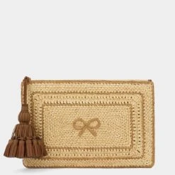 Anya Hindmarch Raffia Bow Georgiana Clutch