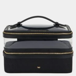 Anya Hindmarch Logo Double Decker Makeup Pouch