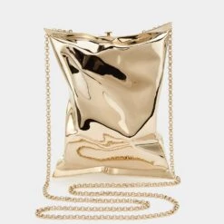 Anya Hindmarch Crisp Packet Clutch -Fashion Bag Shop Crisp Packet II Metallic in Pale Gold Brass 2