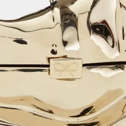 Anya Hindmarch Crisp Packet Clutch -Fashion Bag Shop Crisp Packet II Metallic in Pale Gold Brass 8