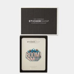 Anya Hindmarch Boom! Sticker -Fashion Bag Shop Stickers Boom in Silver Metallic Capra 4