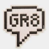 Anya Hindmarch GR8 Sticker 2 Anya Hindmarch GR8 Sticker -Fashion Bag Shop Stickers GR8 in Chalk Capra 1