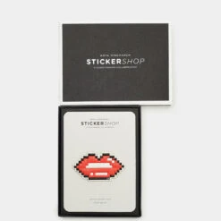 Anya Hindmarch Lips Sticker -Fashion Bag Shop Stickers Lips in Flame Red Capra 4
