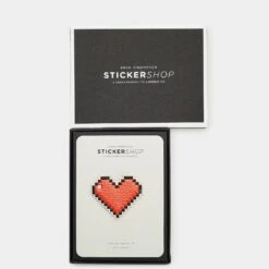 Anya Hindmarch Pixel Heart Sticker -Fashion Bag Shop Stickers Pixel Heart in Flame Red Capra 4
