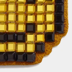 Anya Hindmarch Smiley Diamante Sticker -Fashion Bag Shop Stickers Smiley in Mustard Crystals 2