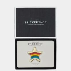 Anya Hindmarch Star Rainbow Sticker -Fashion Bag Shop Stickers Star Rainbow in Pale Gold Capra 4