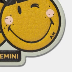 Anya Hindmarch Gemini Zodiac Sticker -Fashion Bag Shop Stickers Zodiac Gemini Wink in Mustard Capra 2