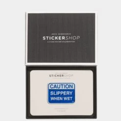 Anya Hindmarch Caution Sticker 9 Anya Hindmarch Caution Sticker -Fashion Bag Shop stickers caution slippery in electric blue metallic capra 4