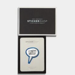 Anya Hindmarch I Love It! Sticker -Fashion Bag Shop stickers i love it in silver metallic capra 4